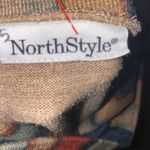 NorthStyle Navy Blue Asymmetric Striped Funnel Cowl Neck Women’s Long Sleeve Top Photo 6