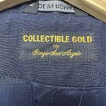 Vintage 80s Giorgio Sant'Angelo Navy Linen Rayon Blazer Sz 10 Made in Romania Blue Photo 11