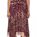 Ulla Johnson Aurelie Dress Bordeaux Purple SILK Metallic Handkerchief Hem Size 4 Photo 0