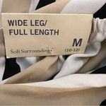 Soft Surroundings  tan and black stripe open split wide leg pants size M NWT Photo 6