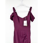 Chiara Boni  Skylar Midi Zip Purple Gown Cold Shoulder Size 2 NEW Photo 4