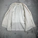 Kensington Square Blazer One Button Pockets Neutral Coastal Beach Jacket‎ Large White Photo 3