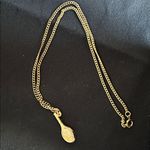 Vintage Saravel EUC goldtone tennis racquet necklace & earrings in original box Gold Photo 3