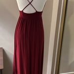 Windsor  Deep Red Plunging V-Neck Pleated Maxi Dress Size S Photo 7