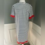 Boden Emily Dress White Striped Ruffle Short Sleeve Knee Length Size 12R Photo 5