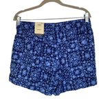 st. john's bay  Linen Blue Mid Rise Floral Print Shorts Size M New Photo 1