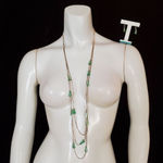 Charming Charlie Gold & Green Multilayer Necklace & Earrings Set Photo 0
