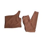 Beyond Yoga  Brown Spacedye Bold Shoulder Cropped Tank & Legging Set Size: M Photo 1