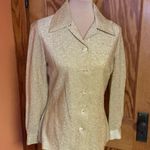 Vtg 70s gold sparkly disco shirt Size 10 Photo 6