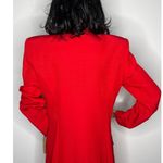 American Vintage Late 1980s–Early 1990s P.J. Klein Red Textured Longline Blazer USA made Medium Photo 6