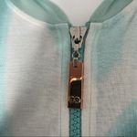 ESCADA SPORT Jacket Womens Large Athleisure Tie Dye Lightweight Silk Hooded Luxe Blue Photo 5