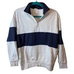 John Galt Gray Navy Color-Block Quarter Zip Sweatshirt Photo 0