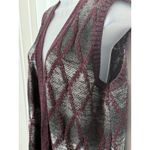 Christopher & Banks  Womens Argyle Knit Open Front Sleeveless Vest Cardigan L Photo 1