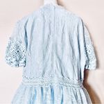 Jessakae Light Blue Floral Lace Tulle Puff Sleeve Sequin Dress. Size XL Photo 6