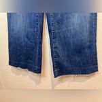 MOTHER The Roller Crop Undone Hem Wide Leg Dark Graffiti Wash High Rise Jean 25 Blue Photo 5