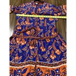 Rene Derhy Ainoa Waist Belted Three Quarter Sleeve shirt Dress Floral viscoe S Blue Photo 4