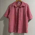 Rebecca Malone  Red and White Checkered Blouse Photo 5