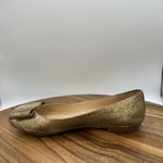 Tory Burch Chase Nappa Leather Metallic Gold Flats Logo Designer Women's 5M Photo 5