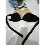 Athleta Lot of 2 bikini tops black  and Bikini Lab Tie Top black Beige Crochet Photo 8
