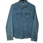 Guess  Blue Denim Camicia Colorado Denim Jacket L/S Pearl Snap Large #0956-AZ Photo 0