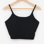 Black Spaghetti Strap Crop Tank Top Basic Casual Everyday Size L Photo 0
