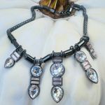 BaubleBar Gunmetal Mesh Statement Necklace with Clear Rhinestones Photo 0