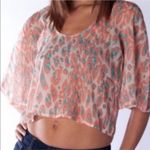 Lovers + Friends  Sheer Crop Top Animal Print nwt‎ Photo 0