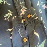 Duluth Trading Womens Floral wrap top Shirt Navy Size Small S Photo 9