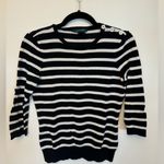Ralph Lauren Lauren  Black & White Striped Sweater Size Small Photo 0
