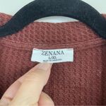 Zenana Outfitters Acid Wash‎ Oversized Lightweight Waffle Knit Button Up Shacket Size L/XL Photo 2