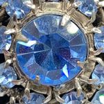 Vintage Pin Brooch Earrings Clip On Blue Rhinestone Prong Set Jewelry Set 3pc Photo 7