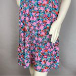 Loft Floral Dress Daisy Print Flounce Sleeveless Tie Back Size Medium Scoop Back Photo 6