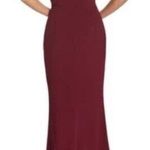 Dress the Population NWOT  Sandra Plunge Crepe Trumpet Gown Burgundy sz S Photo 1