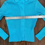 Daisy Fuentes dark  powder blue button down cardigan sweater, size L Photo 5