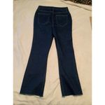 Nine West Kick Flare High Rise Cropped Raw Hem Jeans Dark Wash Womens Size 8 Photo 8