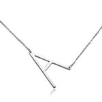 Silver Initial Pendant Necklace Letters A Photo 1