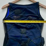 Tadashi Shoji Tadashi Vintage 1990 Rhinestone Embellished Maxi Dress navy blue mesh cowl back Photo 3