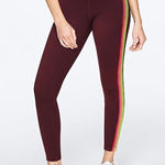PINK - Victoria's Secret Pink by Victoria’s Secret Stripe Leg Ultimate High Rise Leggings  Maroon Neon‎ Photo 0