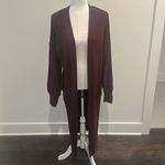 525 America NWT  Long Ribbed Merlot Duster Cardigan Sz XS/S Photo 5