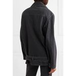 Nanushka Charcoal Black Cite Oversized Denim Belted Moto Biker Jacket Size XS Photo 2