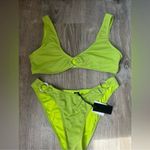 Kendall + Kylie Green Bikini Set V-Neck High-Cut Photo 0