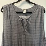 H&M  Black White Geometric Sleeveless Tie Detail Knee Length Dress‎ Elastic Waist Photo 4