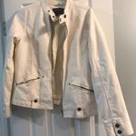 White Leather Jacket Size M Photo 0