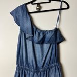 Cloth & Stone Anthropologie Miami One Shoulder Jumpsuit Shaded Chambray Ruffle S Photo 6