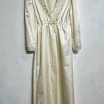 Barbizon Boutique Ivory Satin Vintage Maxi Robe Sz M White Size M Photo 1