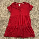 Knox Rose Red Short Sleeve Tiered Mini Dress Photo 2