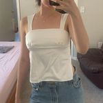 White And Pink Backless Top Photo 0