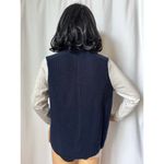 Karen Millen Mock Neck Wool Blend Sweater navy gray sleeves small Photo 5