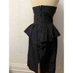 Vintage Wayne Diamond black Sweetheart tiered silky satin ruffled cocktail dress Photo 3