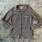 J.Crew The Perfect Shirt White Blue Buffalo Plaid Long Sleeve Button Down Medium Photo 0